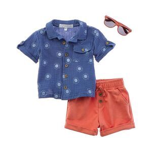 Rachel Zoe Girls 3Pc Chambray & Canvas Short Set